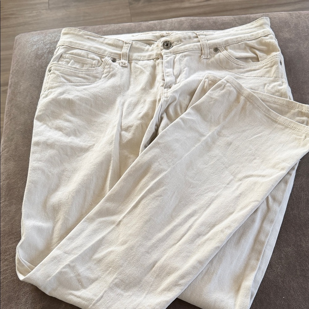 dELiA*s Women's Straight Leg Jeans - Cream